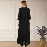 Elegant Comfort: Women's Embroidered Ankle-Length Kurti