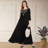 Elegant Comfort: Women's Embroidered Ankle-Length Kurti