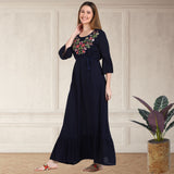 Graceful Charm: Women’s Embroidered Ankle Length Kurti