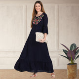 Graceful Charm: Women’s Embroidered Ankle Length Kurti