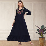 Graceful Charm: Women’s Embroidered Ankle Length Kurti