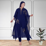 Women's Sequin Motif Embellished Georgette Kaftan Set