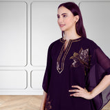 Women's Sequin Motif Embellished Georgette Kaftan Set