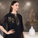Women's Sequin Motif Embellished Georgette Kaftan Set