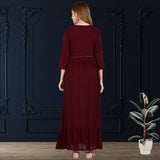 Elegant Comfort: Women's Embroidered Ankle-Length Kurti
