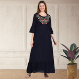 Graceful Charm: Women’s Embroidered Ankle Length Kurti