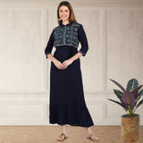 Timeless Elegance: Women's Embroidered ankle Length Kurti