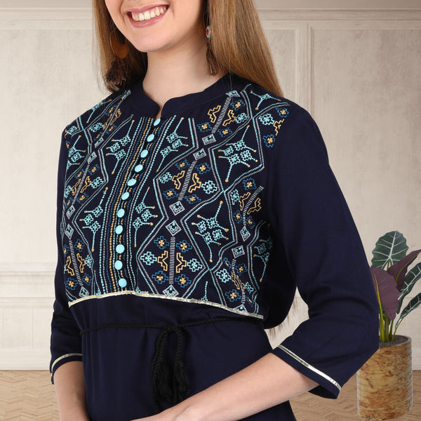 Timeless Elegance: Women's Embroidered ankle Length Kurti