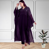 Women's Sequins Motifs Embellished Georgette Kaftan Set