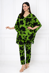 Women’s Floral Printed Kaftan Pant Co-Ord Set – Stylish & Comfortable Lounge Wear