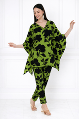 Women’s Floral Printed Kaftan Pant Co-Ord Set – Stylish & Comfortable Lounge Wear