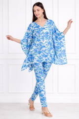 Women’s Floral Printed Kaftan Pant Co-Ord Set – Stylish & Comfortable Lounge Wear