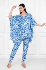 Women’s Floral Printed Kaftan Pant Co-Ord Set – Stylish & Comfortable Lounge Wear