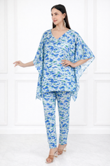 Women’s Floral Printed Kaftan Pant Co-Ord Set – Stylish & Comfortable Lounge Wear