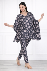 Women’s Floral Printed Kaftan Pant Co-Ord Set – Stylish & Comfortable Lounge Wear