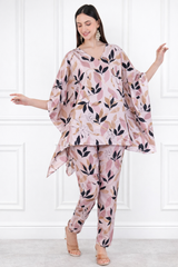 Women’s Floral Printed Kaftan Pant Co-Ord Set – Stylish & Comfortable Lounge Wear