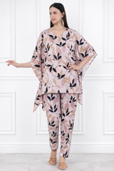 Women’s Floral Printed Kaftan Pant Co-Ord Set – Stylish & Comfortable Lounge Wear