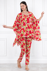 Women’s Floral Printed Kaftan Pant Co-Ord Set – Stylish & Comfortable Lounge Wear