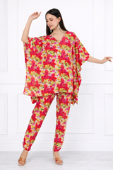 Women’s Floral Printed Kaftan Pant Co-Ord Set – Stylish & Comfortable Lounge Wear