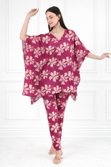 Women’s Floral Printed Kaftan Pant Co-Ord Set – Stylish & Comfortable Lounge Wear