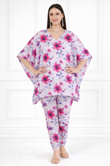 Women’s Floral Printed Kaftan Pant Co-Ord Set – Stylish & Comfortable Lounge Wear