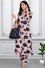 🌸 Floral Printed Spandex Kurti Pant Co-Ord Set 🌸