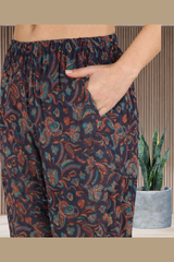 Floral Print Spandex Kurti Pant Co-Ord Set for Women 🌸