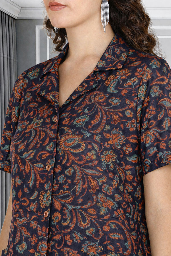 Floral Print Spandex Kurti Pant Co-Ord Set for Women 🌸