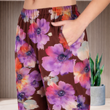 Spandex Floral Print Jacket & Pant Co-Ord Set for Women