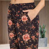 Floral Print Spandex Kurti Pant Co-Ord Set for Women 🌸