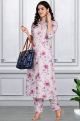 🌸 Floral Printed Spandex Kurti Pant Co-Ord Set 🌸