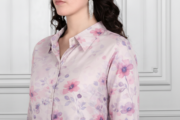 🌸 Floral Printed Spandex Kurti Pant Co-Ord Set 🌸