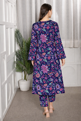 Floral Printed Kurti Pant Co-Ord Set in Spandex Fabric