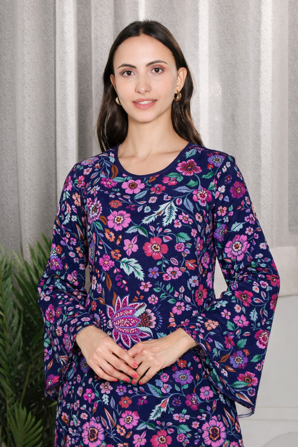 Floral Printed Kurti Pant Co-Ord Set in Spandex Fabric