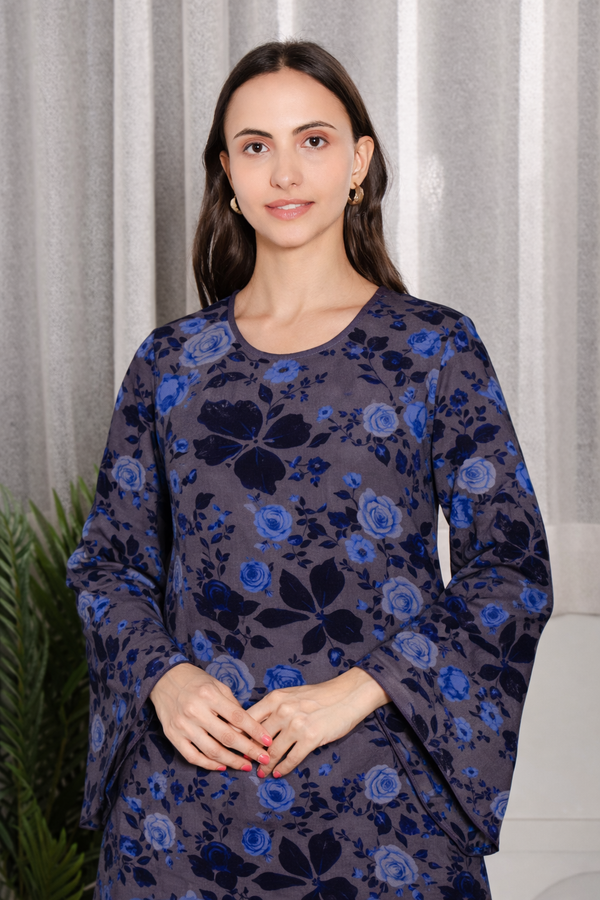 ✨ Floral Printed Kurti Pant Co-Ord Set (Spandex Fabric) ✨