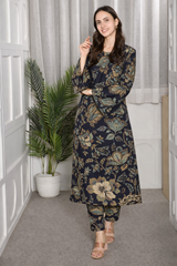 ✨ Floral Printed Kurti Pant Co-Ord Set (Spandex Fabric) ✨