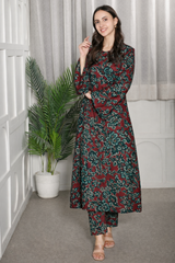 ✨ Floral Printed Kurti Pant Co-Ord Set (Spandex Fabric) ✨