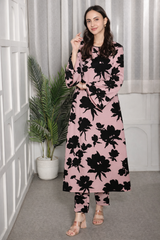🌸 Floral Printed Kurti Pant Co-Ord Spandex Set 🌸