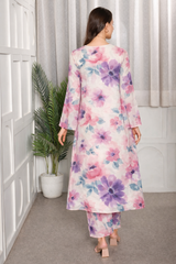 Floral printed kurti‑pant co‑ord set in stretch spandex