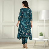 Floral Printed Spandex Kurti Pant Co-Ord Set for Women | Stretchable & Stylish Ethnic Wear