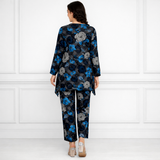 🌸 Floral Printed Spandex Kurti Pant Co-Ord Set 🌸