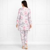 🌸 Floral Printed Spandex Kurti Pant Co-Ord Set 🌸