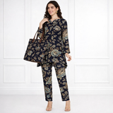 🌸 Floral Printed Spandex Kurti Pant Co-Ord Set 🌸