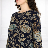 🌸 Floral Printed Spandex Kurti Pant Co-Ord Set 🌸