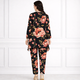 🌸 Floral Printed Spandex Kurti Pant Co-Ord Set 🌸