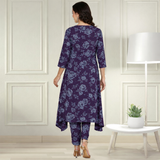 Floral Printed Spandex Kurti Pant Co-Ord Set for Women | Stretchable & Stylish Ethnic Wear