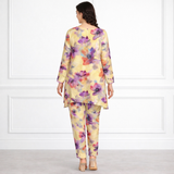 🌸 Floral Printed Spandex Kurti Pant Co-Ord Set 🌸