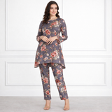 🌸 Floral Printed Spandex Kurti Pant Co-Ord Set 🌸