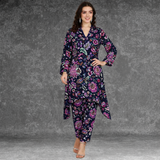 🌸 Floral Print Spandex Kurti Pant Co-Ord Set 🌸