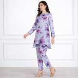 🌸 Floral Printed Spandex Kurti Pant Co-Ord Set 🌸